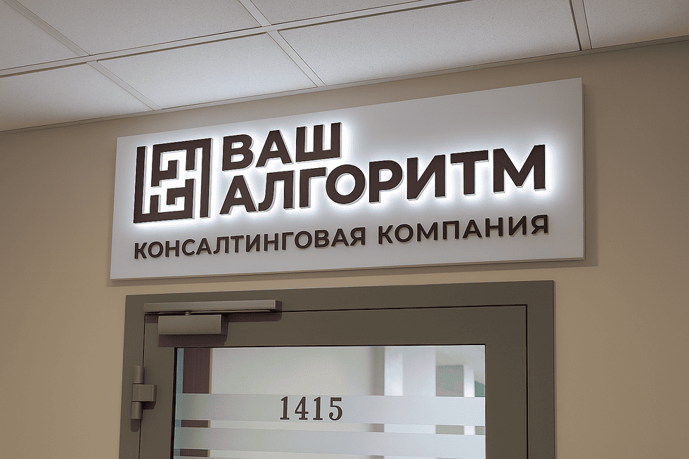 Кейс: интерьерная вывеска над дверью